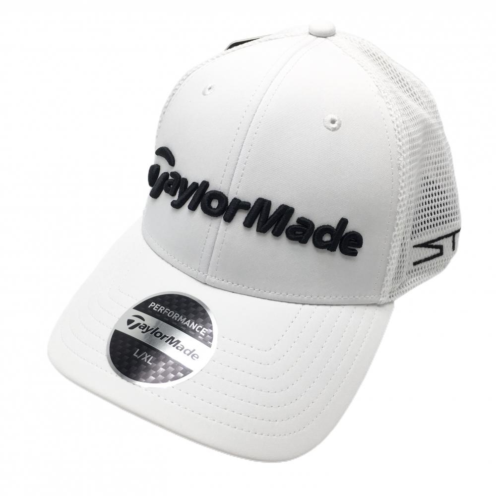 【新品】テーラーメイド メッシュキャップ 白×黒 立体ロゴ刺しゅう L/XL ゴルフウェア TaylorMade