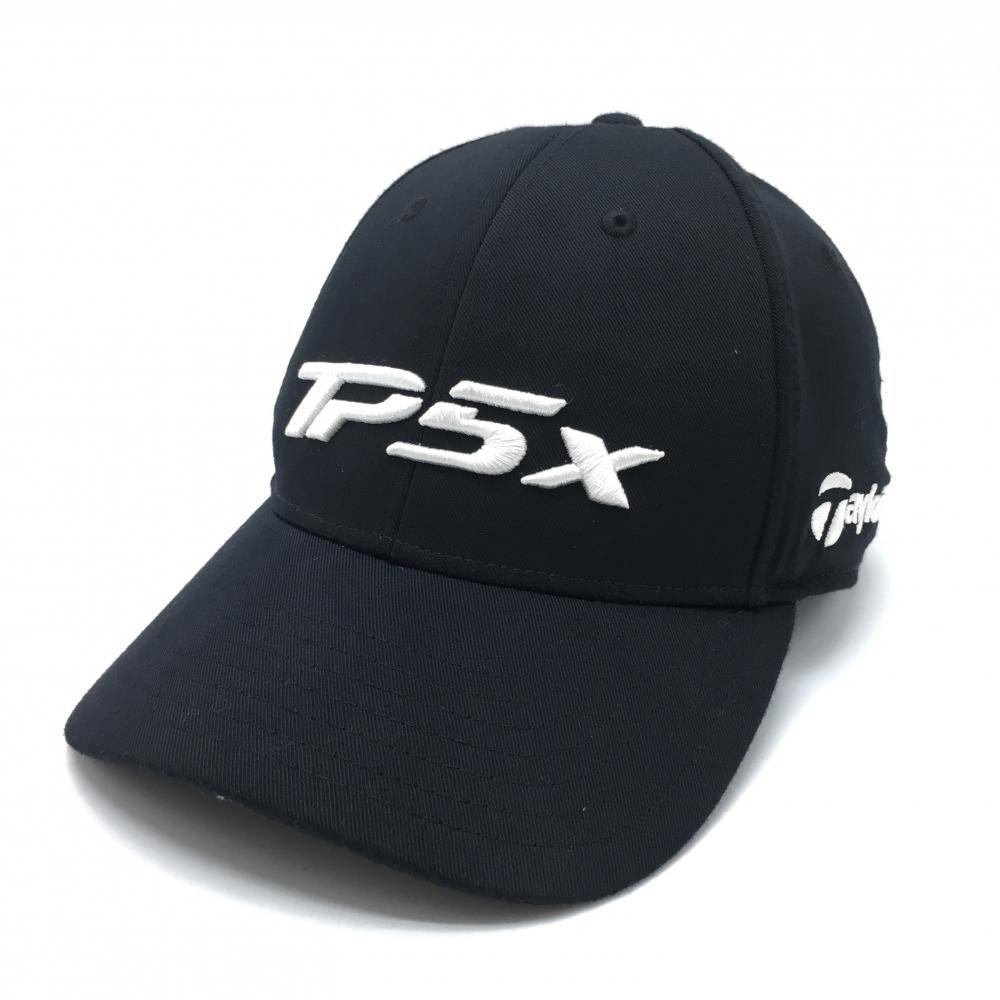 【超美品】テーラーメイド キャップ 黒×白 ロゴ刺しゅう ONE SIZE   ゴルフウェア TaylorMade