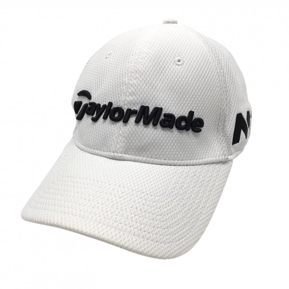 【美品】テーラーメイド×ニューエラ キャップ 白×黒 立体ロゴ  MEDIUM-LARGE   ゴルフウェア TaylorMade