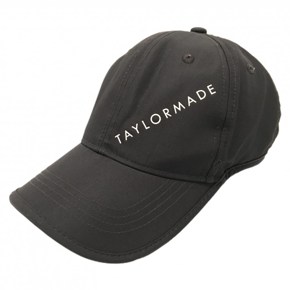 【美品】テーラーメイド キャップ 黒×白 ロゴプリント  フリー(55-57cm)   ゴルフウェア TaylorMade