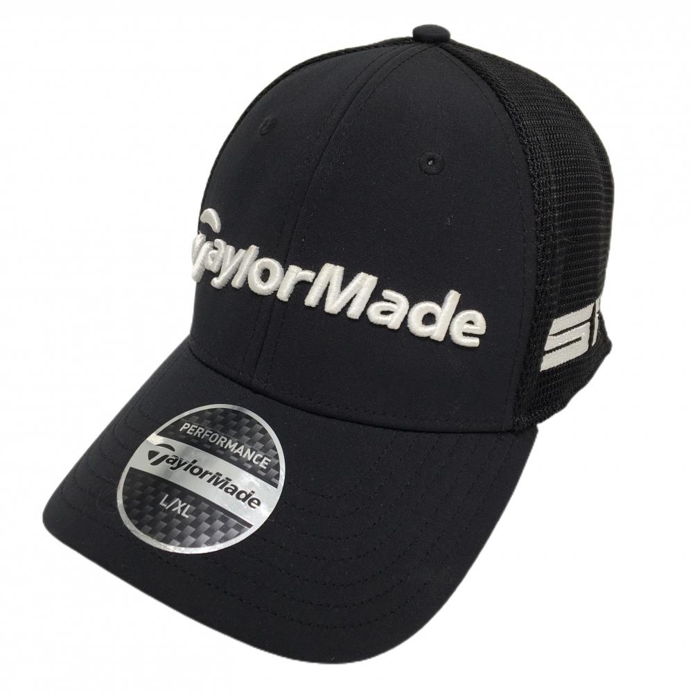 【超美品】テーラーメイド メッシュキャップ 黒×白 立体ロゴ L/XL フリー(58-60cm)   ゴルフウェア TaylorMade