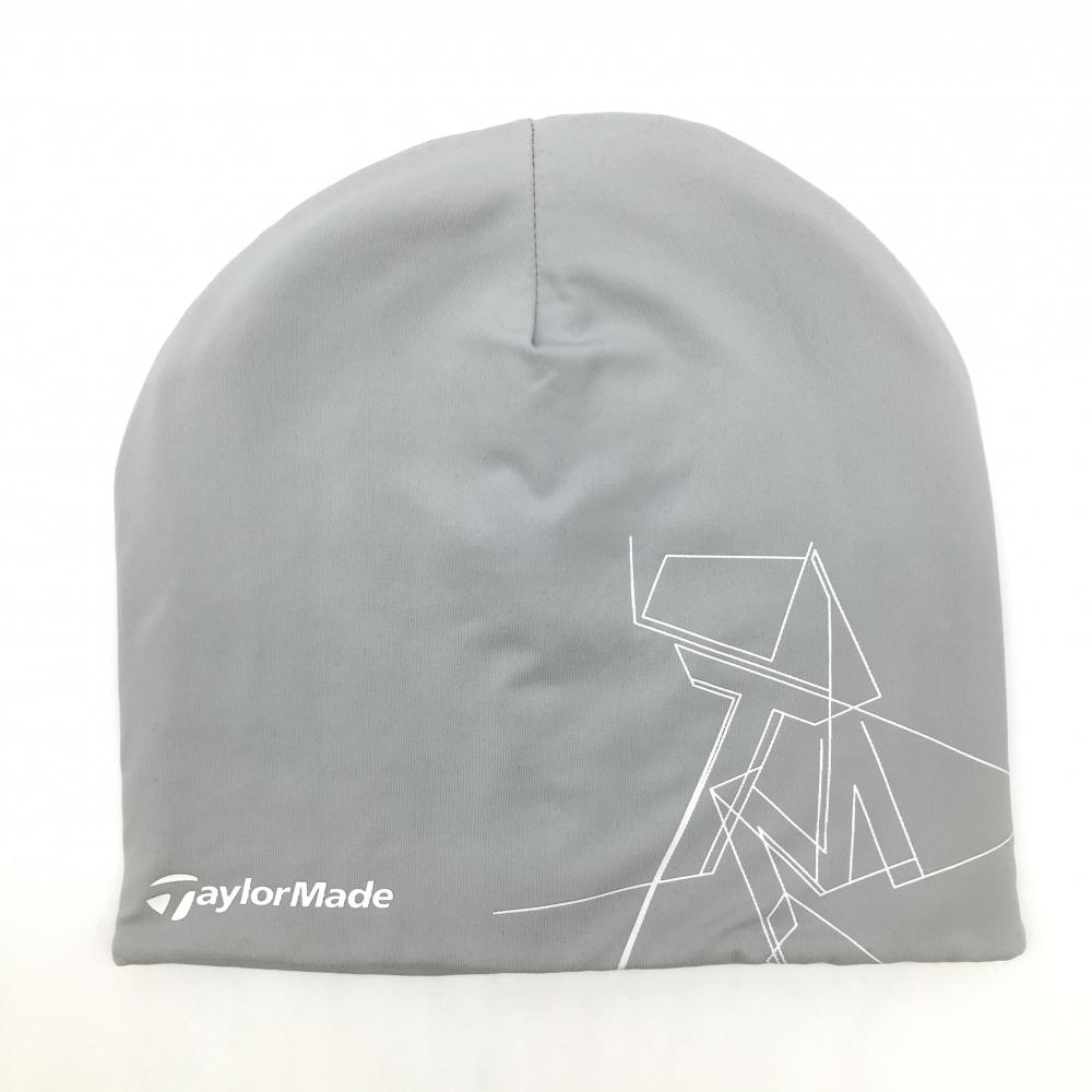【新品】テーラーメイド 異素材リバーシブルニット帽 ライトグレー 裏レッド ウール100％ フリー ゴルフウェア TaylorMade