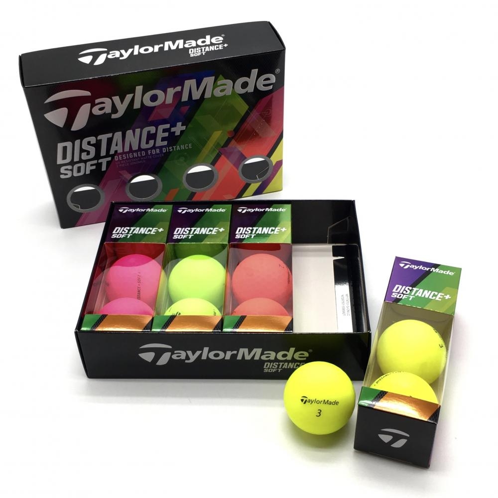 【新品】テーラーメイド ゴルフボール マルチカラー 1ダース 12球  DISTANCE+ SOFT  ゴルフ TaylorMade