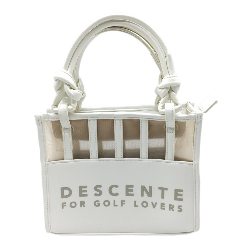 【超美品】デサントゴルフ カートバッグ 白×ライトグレー 一部メッシュ ゴルフ DESCENTE