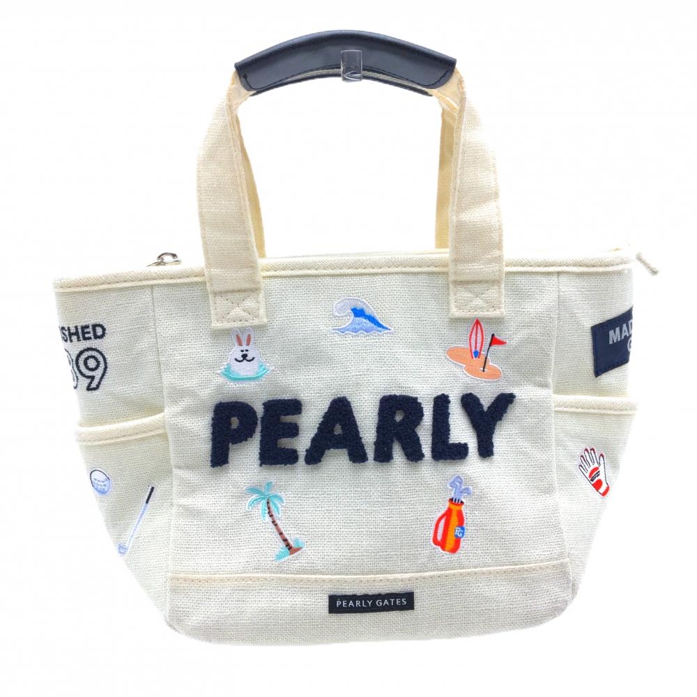 【超美品】パーリーゲイツ カートバッグ 白×黒 SURF&TURF柄 FRゴルフ 2023年モデル PEARLY GATES