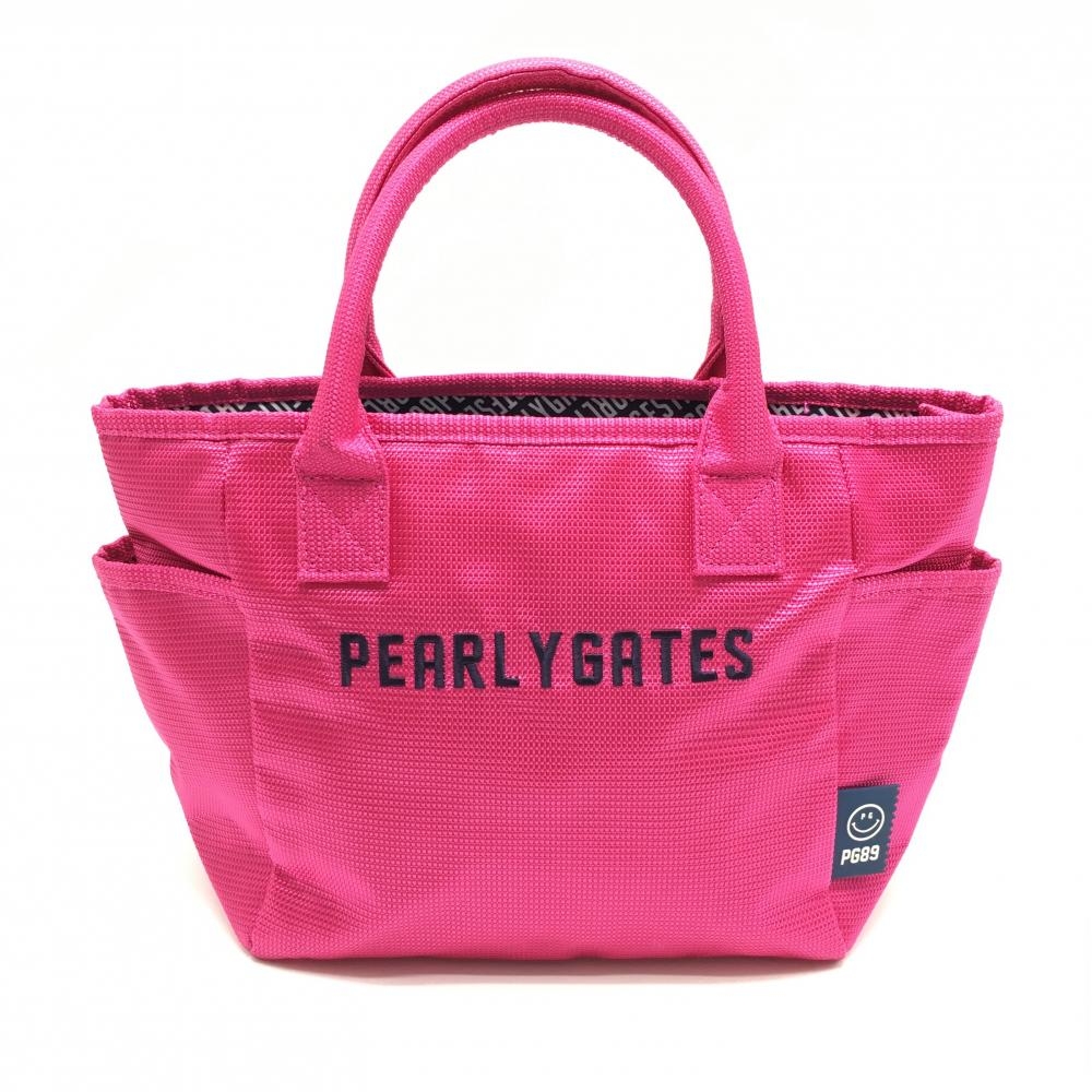 【超美品】パーリーゲイツ カートバッグ ピンク×ネイビー 内外ポケット ニコちゃん スマイルゴルフ PEARLY GATES