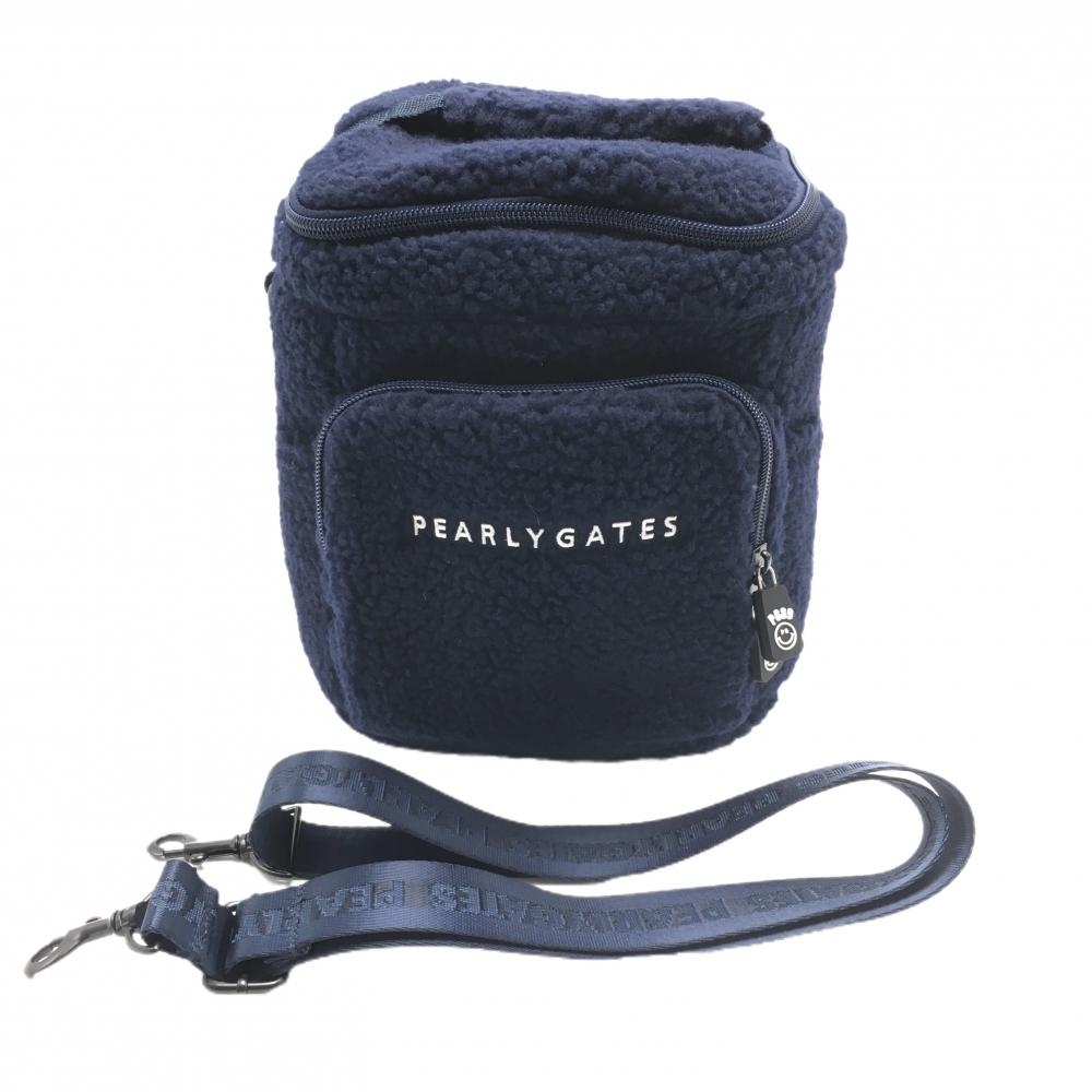 【超美品】パーリーゲイツ 保温カートバッグ ネイビー ボア 内側仕切り板・ショルダーストラップ付 ノベルティゴルフ PEARLY GATES