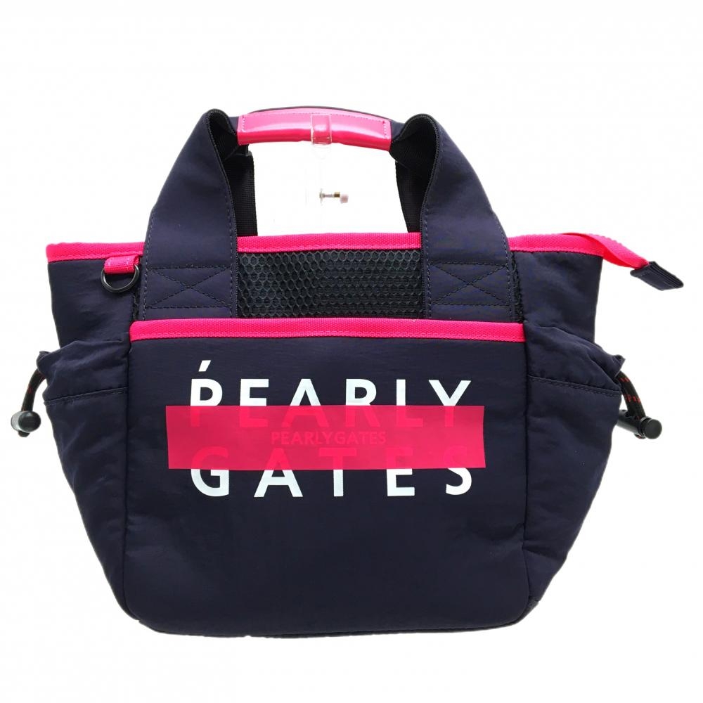 【超美品】パーリーゲイツ カートバッグ ネイビー×ピンク アンチロゴ ニコちゃん スマイル FR ゴルフ 2024年モデル PEARLY GATES