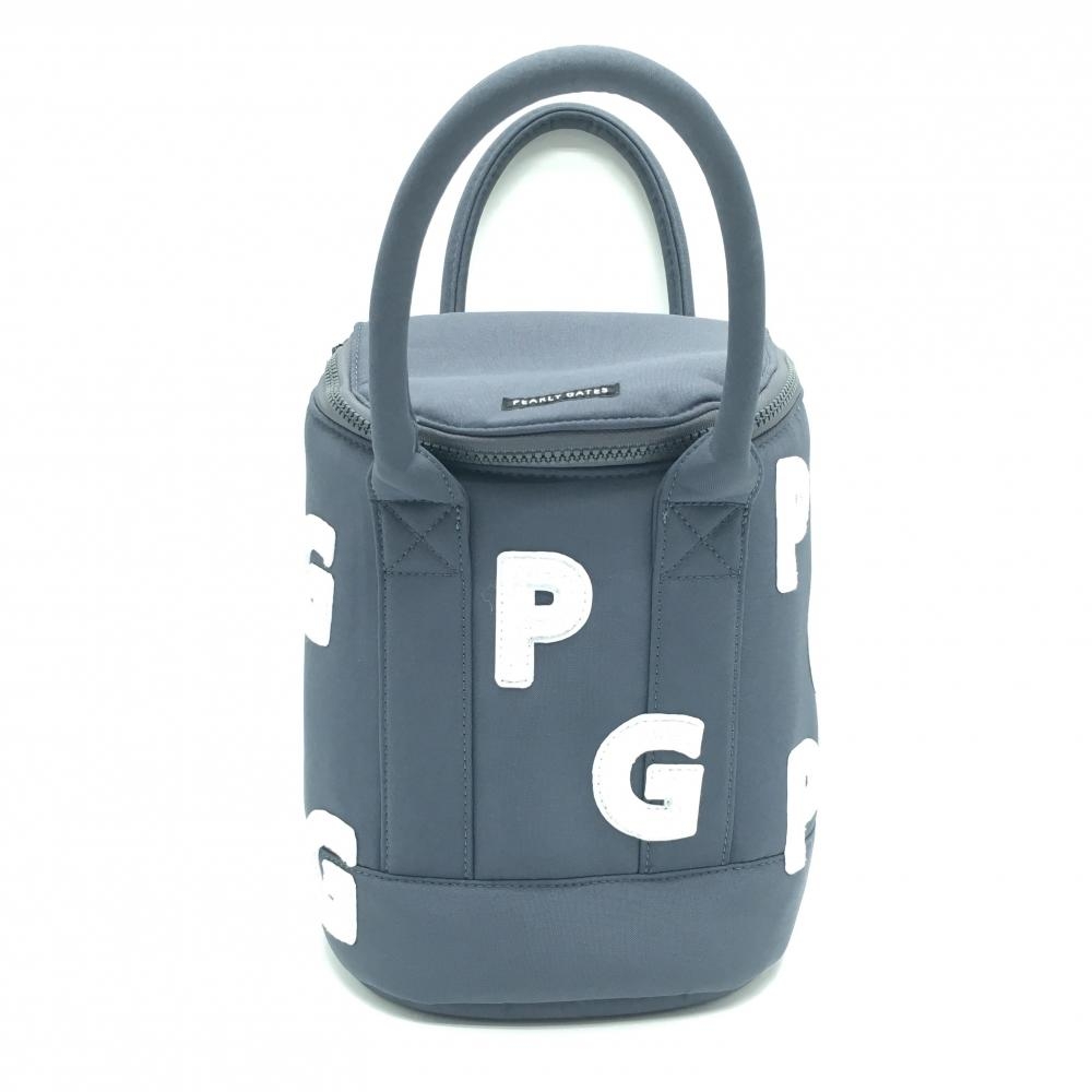 【美品】パーリーゲイツ 保冷カートバッグ グレー×白 ロゴ総柄 FR ゴルフ 2024年モデル PEARLY GATES