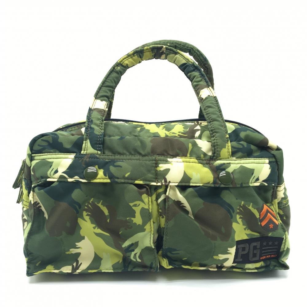 パーリーゲイツ カートバッグ グリーン×ライトグリーン カモフラ 迷彩 内外ポケット ゴルフ PEARLY GATES