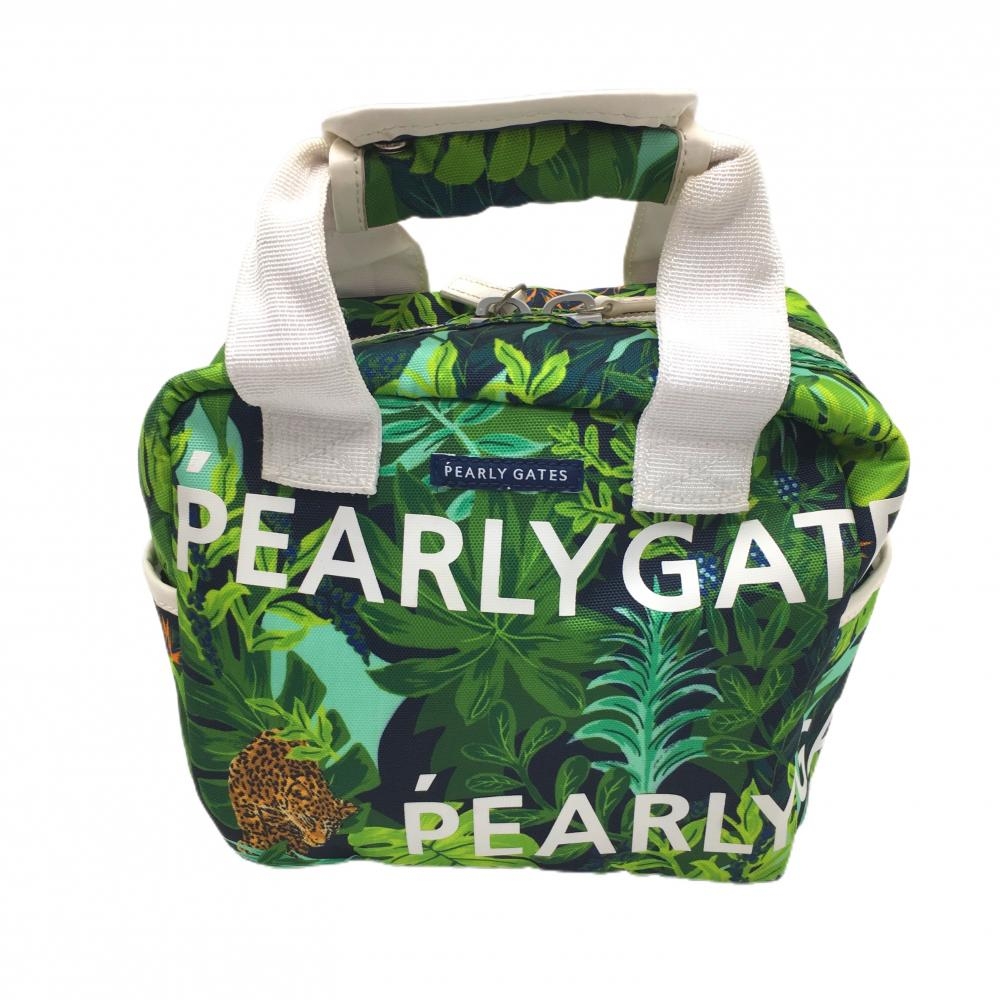 パーリーゲイツ カートバッグ グリーン×白 ジャングル柄 アニマル ゴルフ PEARLY GATES