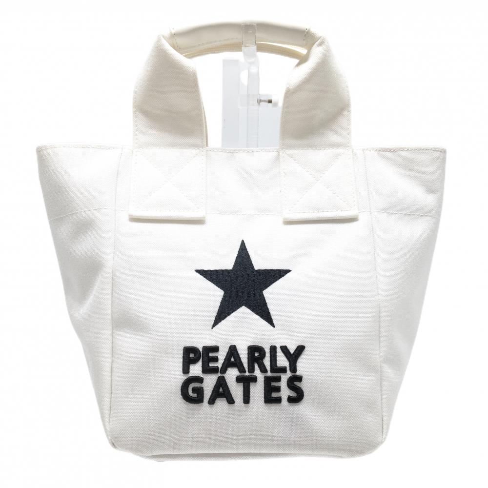パーリーゲイツ カートバッグ 白×黒 ロゴ刺しゅう 星  ゴルフ PEARLY GATES