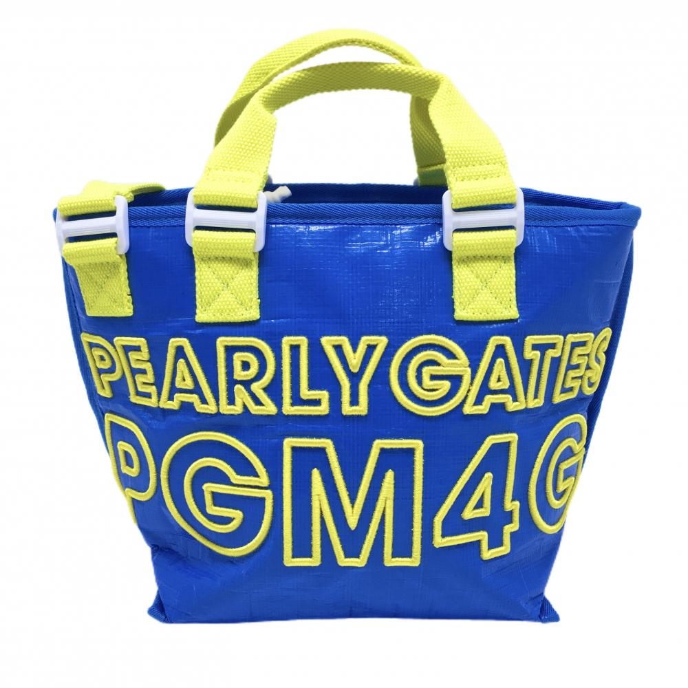 【超美品】パーリーゲイツ 2WAY保冷カートバッグ ブルー×イエロー ロゴ刺しゅう ゴルフ PEARLY GATES