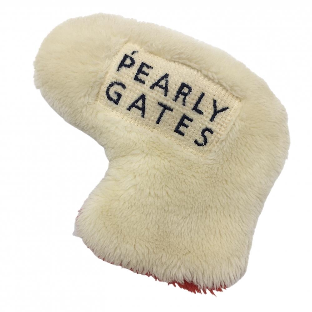 パーリーゲイツ パターカバー 白×レッド ボア ピン型 ゴルフ PEARLY GATES