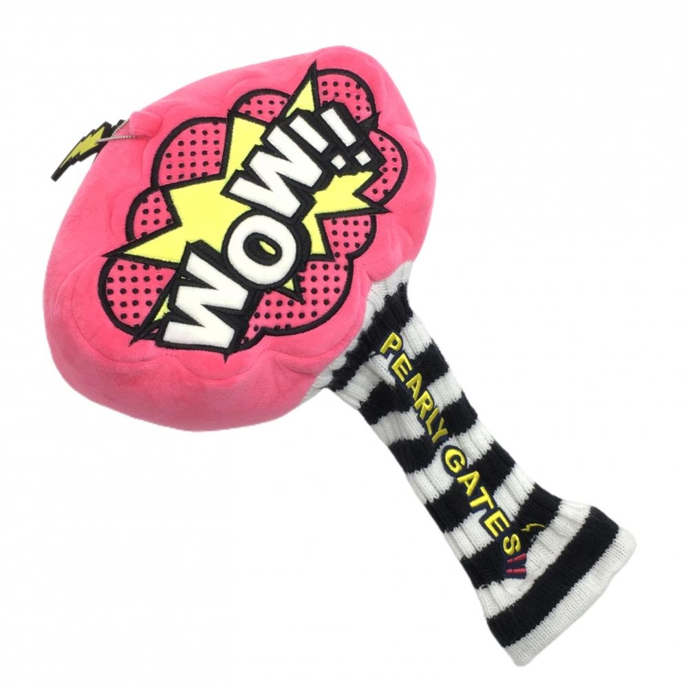 【超美品】パーリーゲイツ ヘッドカバー(FW) ピンク×イエロー 吹き出し ぬいぐるみ TOKENICO ニコちゃんゴルフ PEARLY GATES