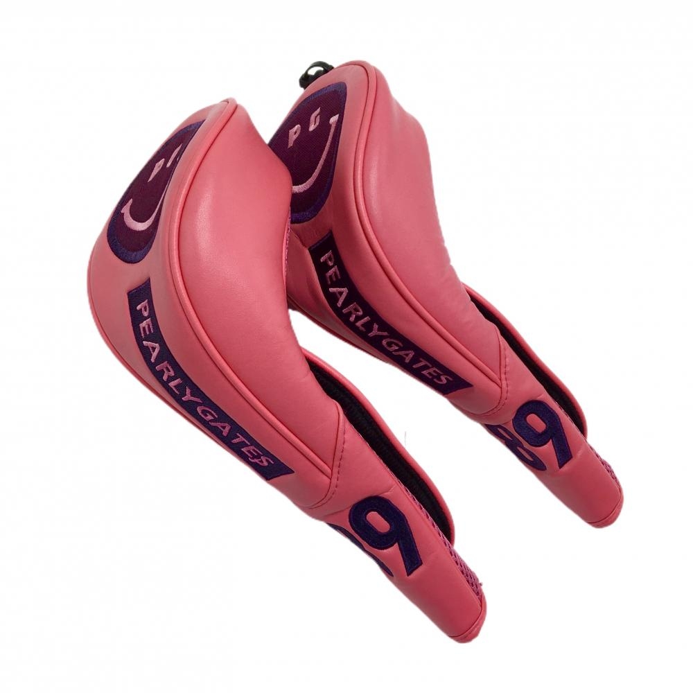 パーリーゲイツ ヘッドカバー2点セット(FW) ピンク×ネイビー ニコちゃん スマイルゴルフ PEARLY GATES