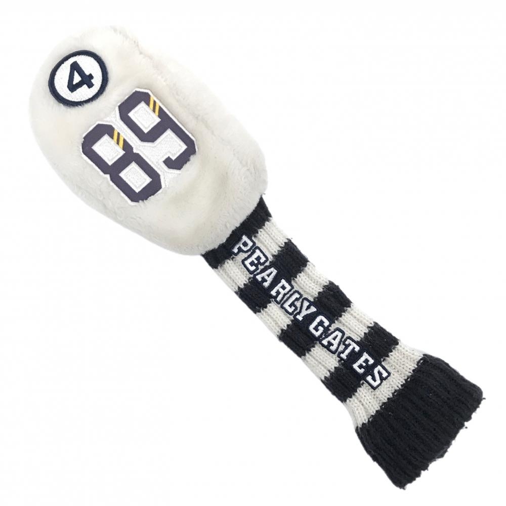 パーリーゲイツ ヘッドカバー (UT) 白×ネイビー ロゴ刺しゅう ゴルフ PEARLY GATES