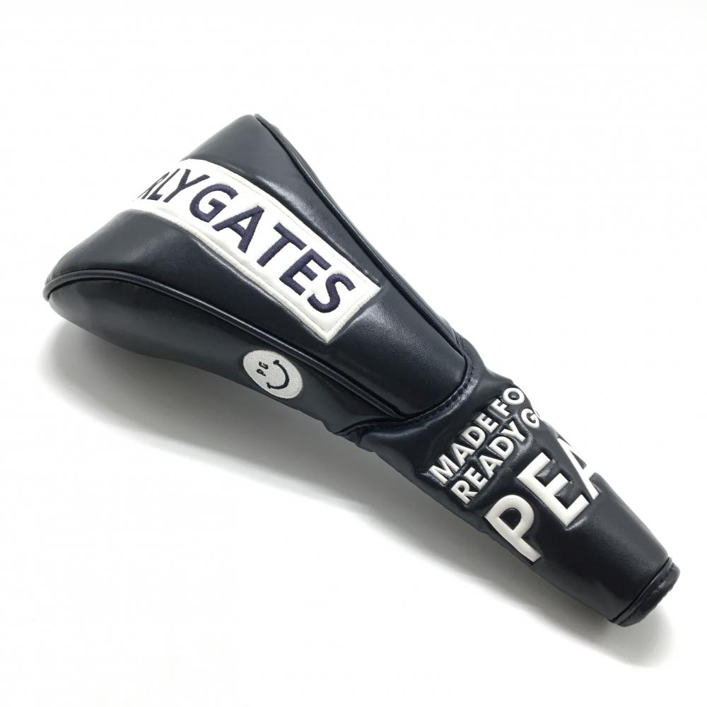 【超美品】パーリーゲイツ ヘッドカバー(DR) ネイビー×白 ロゴ ニコちゃん スマイル マグネット式  ゴルフ PEARLY GATES