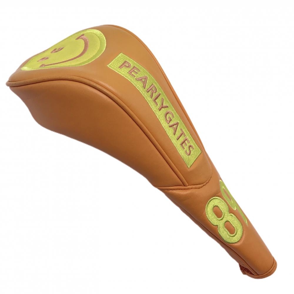 パーリーゲイツ ヘッドカバー(FW) オレンジ×イエロー ニコちゃん スマイル フェアウェイウッド ゴルフ PEARLY GATES