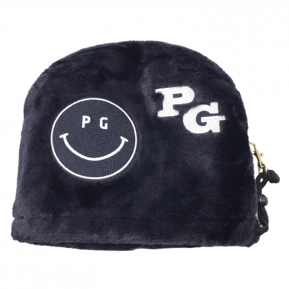 【超美品】パーリーゲイツ アイアンカバー ネイビー×白 ボア ニコちゃん スマイル  ゴルフ PEARLY GATES