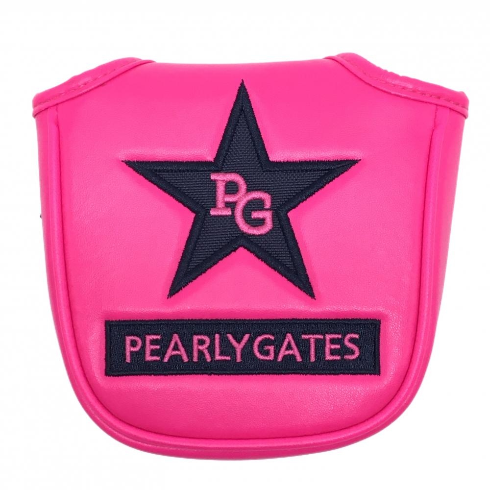 【美品】パーリーゲイツ パターカバー ピンク×ネイビー 星 ネオマレット型 ゴルフ PEARLY GATES