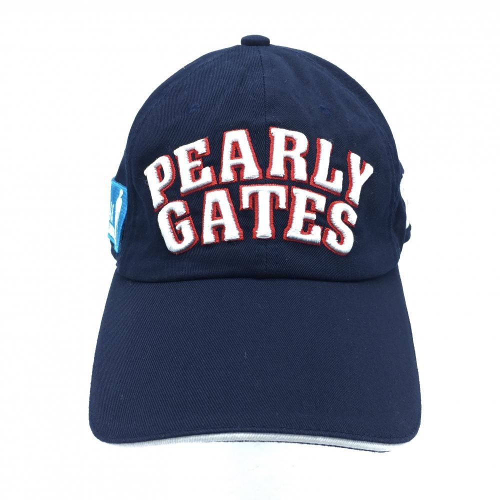 【美品】PEARLY GATES パーリーゲイツ キャップ ネイビー×白 チームセリザワ  FR ゴルフウェア