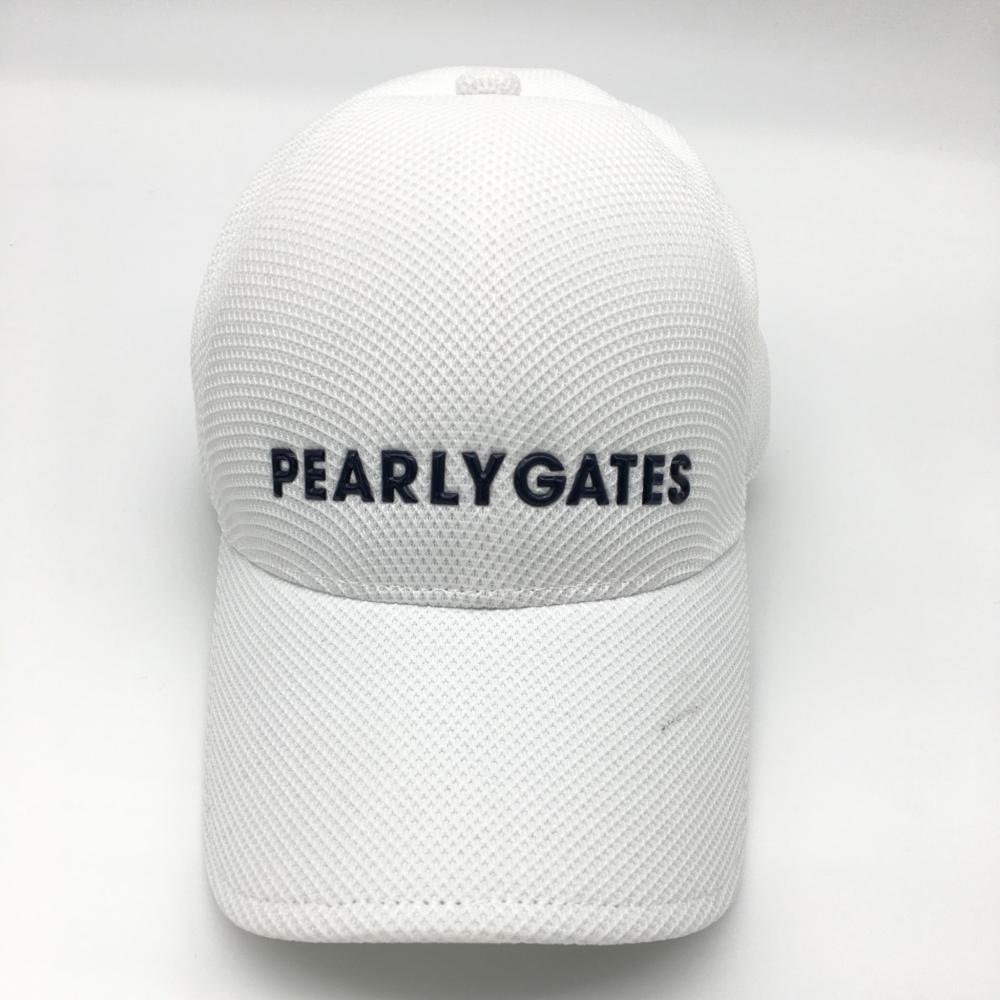 2021年＊PEARLY GATES パーリーゲイツ キャップ 白 メッシュ調 FR ゴルフウェア