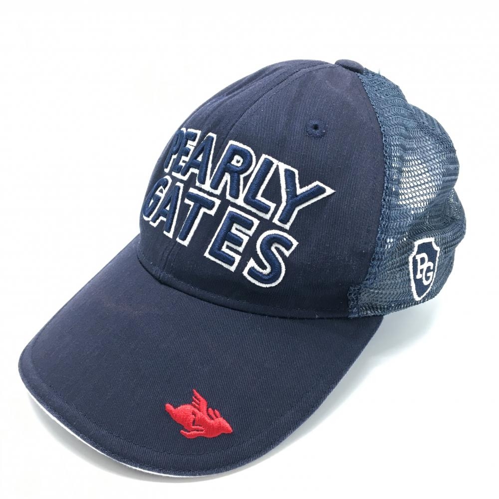 パーリーゲイツ メッシュキャップ ネイビー×白 立体ロゴ FR  ゴルフウェア PEARLY GATES