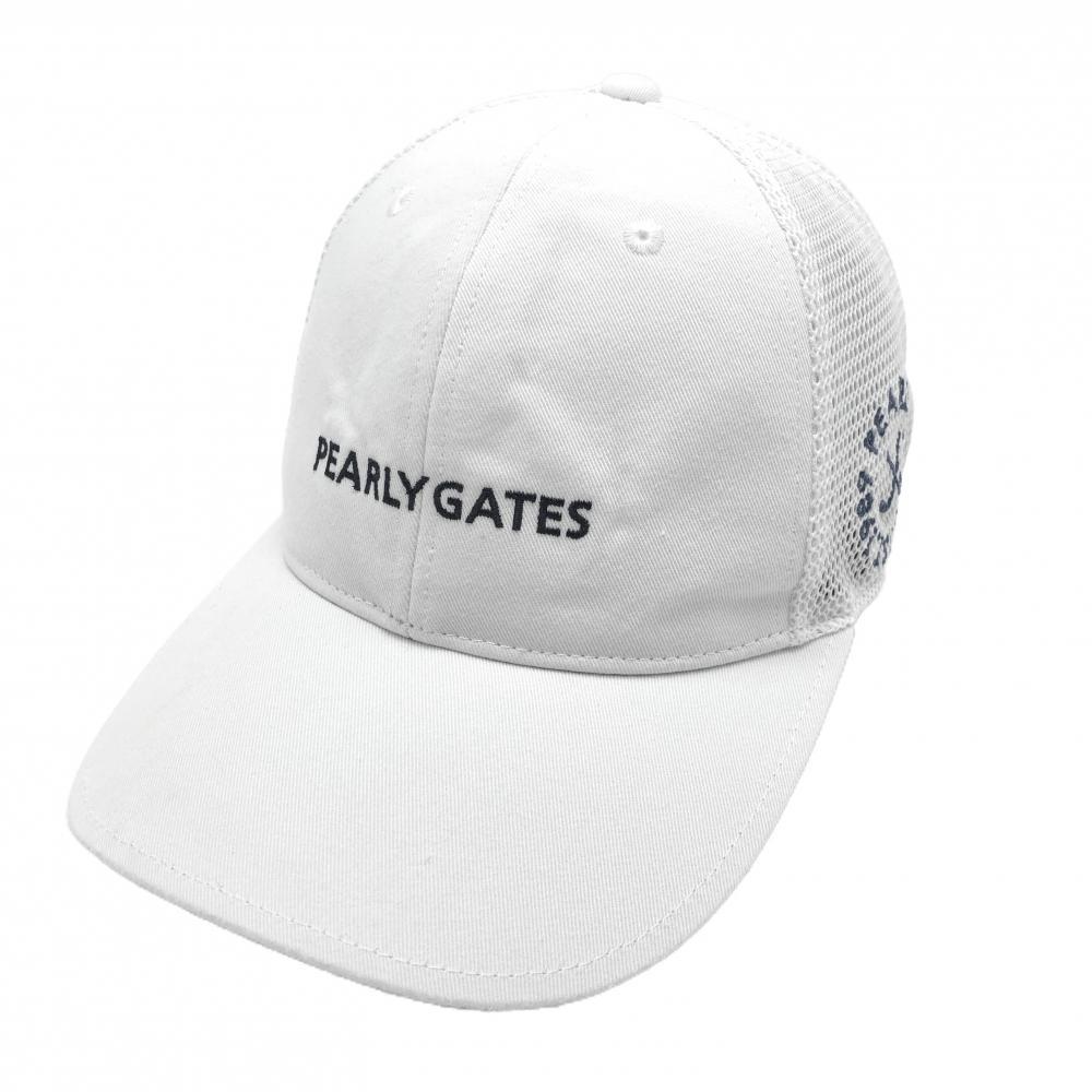 【美品】パーリーゲイツ メッシュキャップ 白×ネイビー ニコちゃん  FR  ゴルフウェア 2023年モデル PEARLY GATES