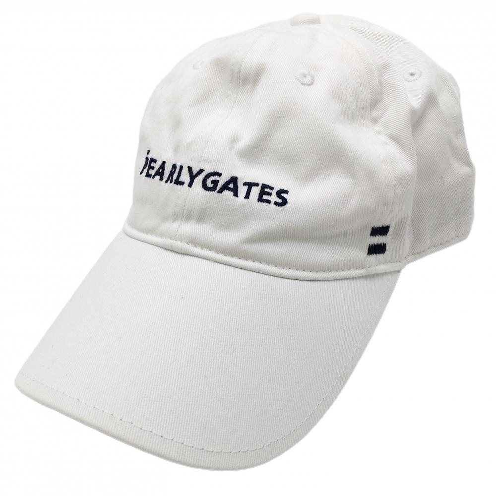 【美品】パーリーゲイツ キャップ 白 ロゴ刺しゅう フライングラビット FR  ゴルフウェア PEARLY GATES