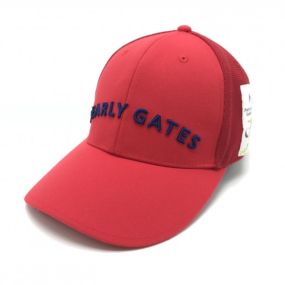 【超美品】パーリーゲイツ キャップ レッド×ネイビー 立体ロゴ刺しゅう golf vegetarian FR  ゴルフウェア 2025年モデル PEARLY GATES