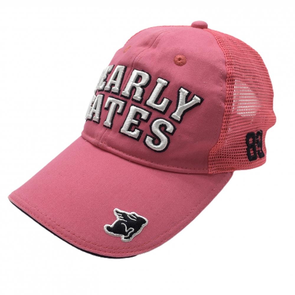 パーリーゲイツ メッシュキャップ ピンク×白 ニコちゃん スマイル 立体ロゴ FR   ゴルフウェア PEARLY GATES