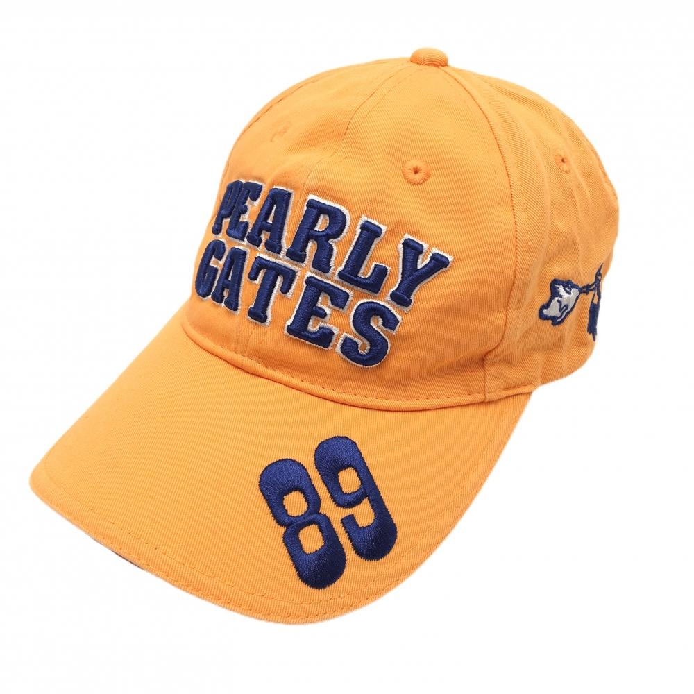 パーリーゲイツ キャップ オレンジ×ブルー 立体ロゴ ニコちゃん スマイル FR   ゴルフウェア PEARLY GATES