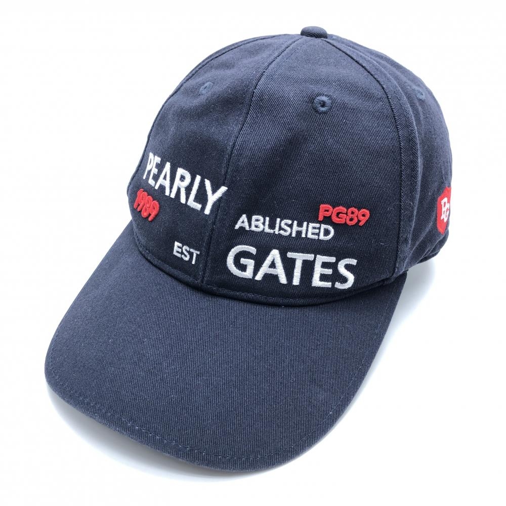 パーリーゲイツ キャップ ネイビー×白 ロゴ刺しゅう 汗取りパッド FR   ゴルフウェア PEARLY GATES