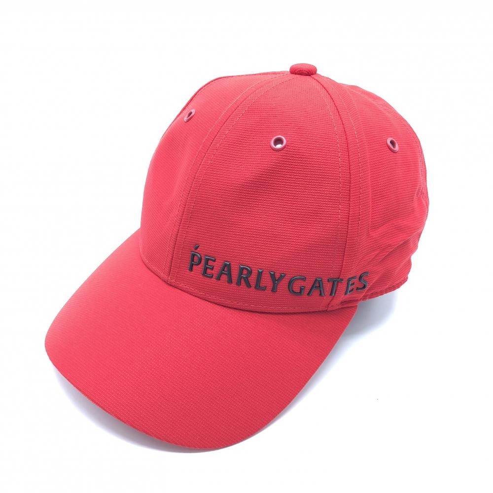 【美品】パーリーゲイツ キャップ レッド つば裏ロゴ黒 FR   ゴルフウェア PEARLY GATES
