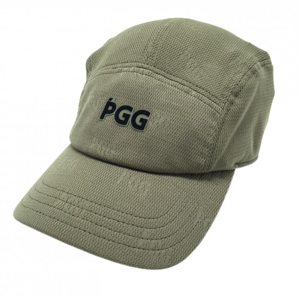 【新品】PGGパーリーゲイツ キャップ カーキ ジャガードロゴ総柄 汗取りパッド付 FR   ゴルフウェア PEARLY GATES