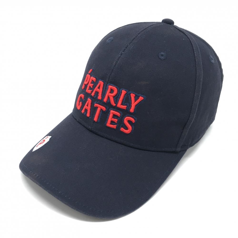パーリーゲイツ キャップ ネイビー×レッド ロゴ刺しゅう  FR   ゴルフウェア PEARLY GATES