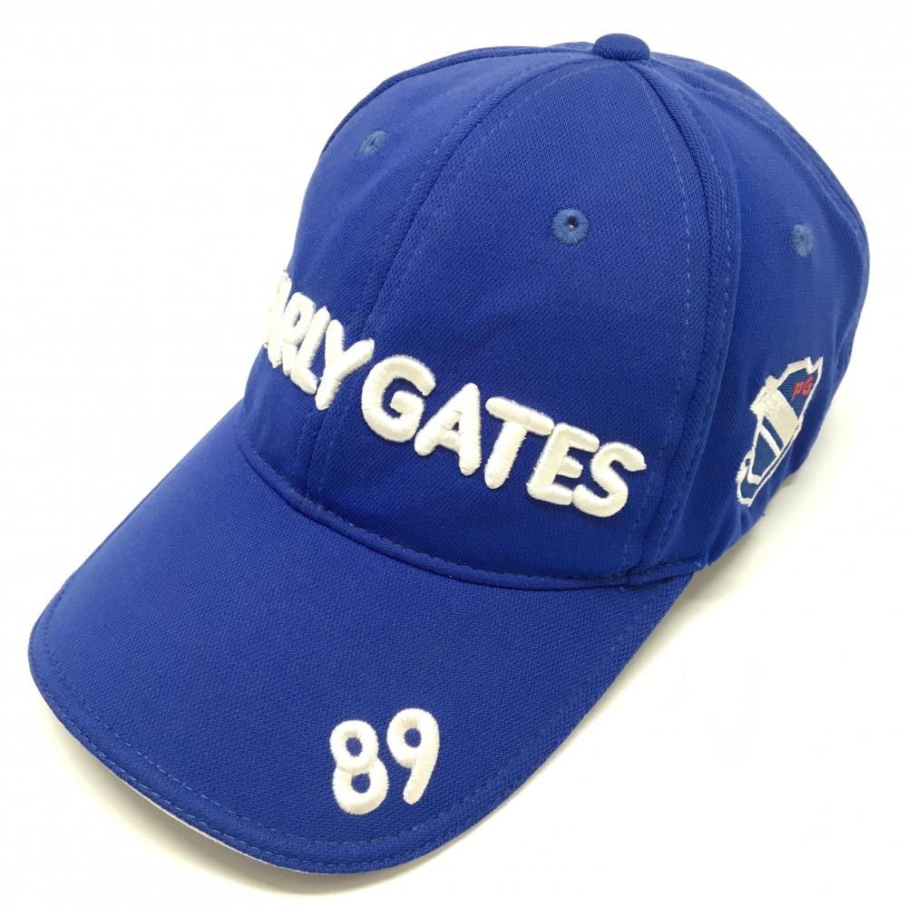 パーリーゲイツ キャップ ブルー×白 ロゴ刺しゅう FR   ゴルフウェア PEARLY GATES