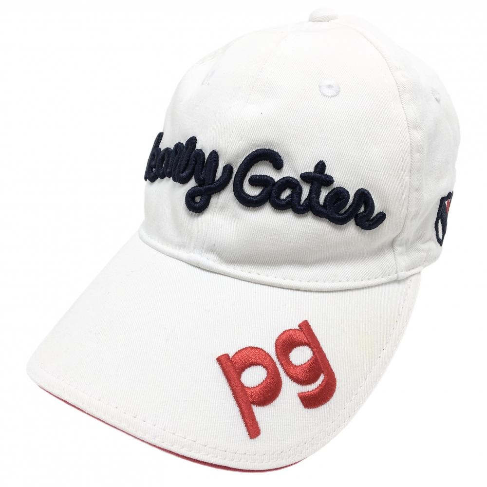 パーリーゲイツ キャップ 白×ダークネイビー 立体ロゴ ニコちゃん スマイル FR   ゴルフウェア PEARLY GATES