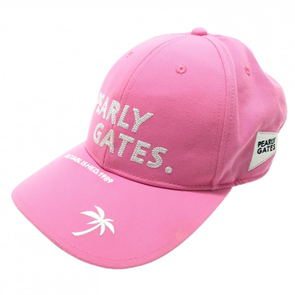 パーリーゲイツ キャップ ピンク×白 ロゴ刺しゅう  FR   ゴルフウェア PEARLY GATES