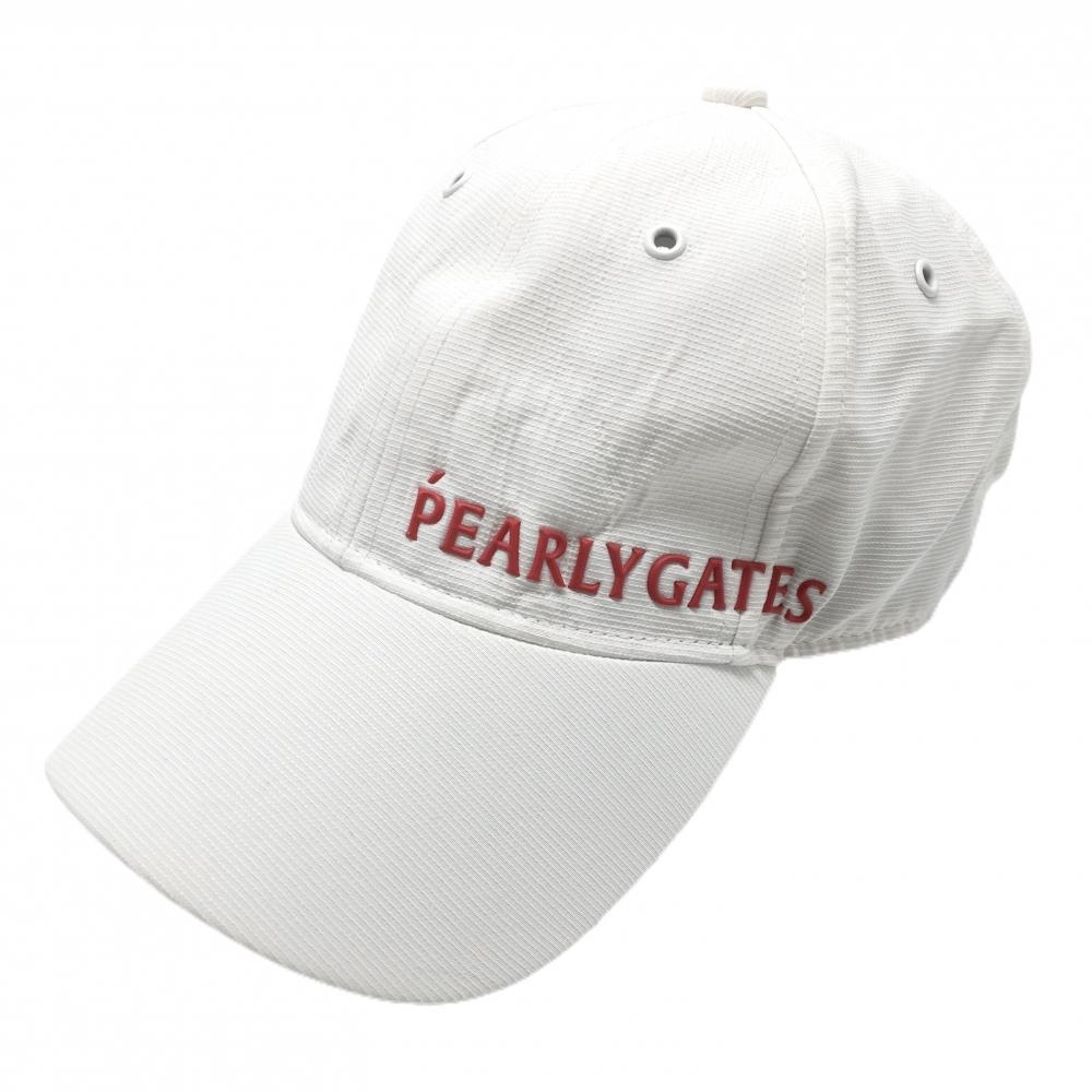 パーリーゲイツ キャップ 白×レッド ロゴ刺しゅう  FR   ゴルフウェア PEARLY GATES
