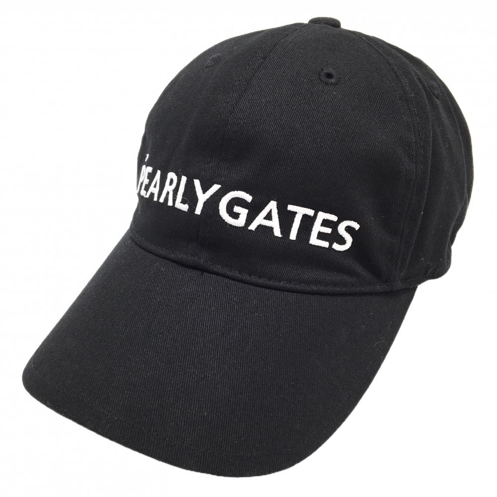 【超美品】パーリーゲイツ キャップ 黒×白 ロゴ刺しゅう 汗取りパッド付 FR   ゴルフウェア PEARLY GATES