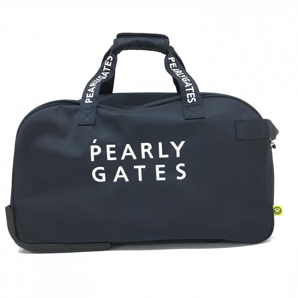【美品】パーリーゲイツ ボストンバッグ ネイビー キャスター付き ニコちゃん スマイル Sゴルフ 2021年モデル PEARLY GATES