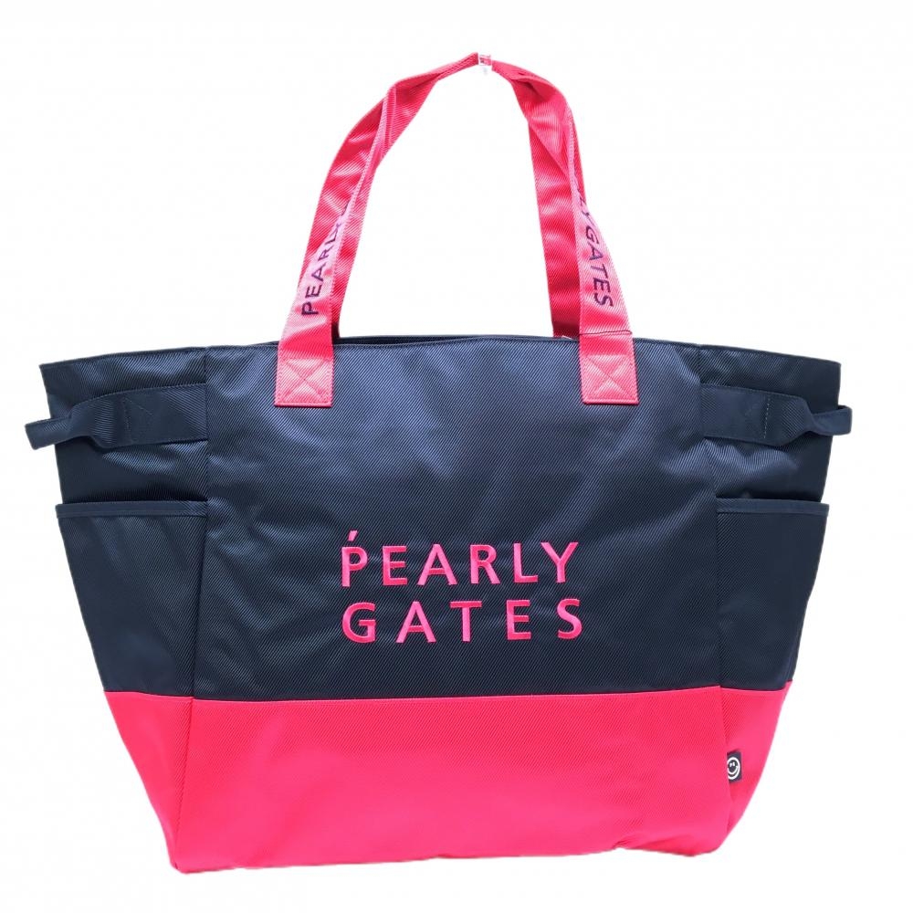 【新品】パーリーゲイツ ロッカーバッグ ネイビー×レッド 内側花柄 ビッグトートバッグ  FR ゴルフ PEARLY GATES