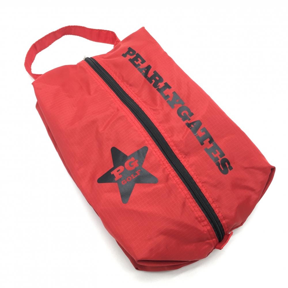 【美品】パーリーゲイツ シューズケース レッド×黒 星ロゴ ゴルフ PEARLY GATES