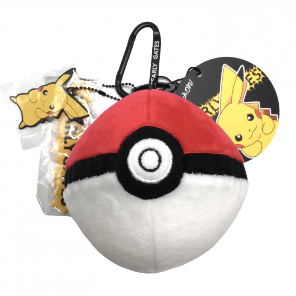 【新品】パーリーゲイツ×ポケモン ポーチ 白×レッド ポケモンボール型 ピカチュウチャーム付 ゴルフ 2025年モデル PEARLY GATES