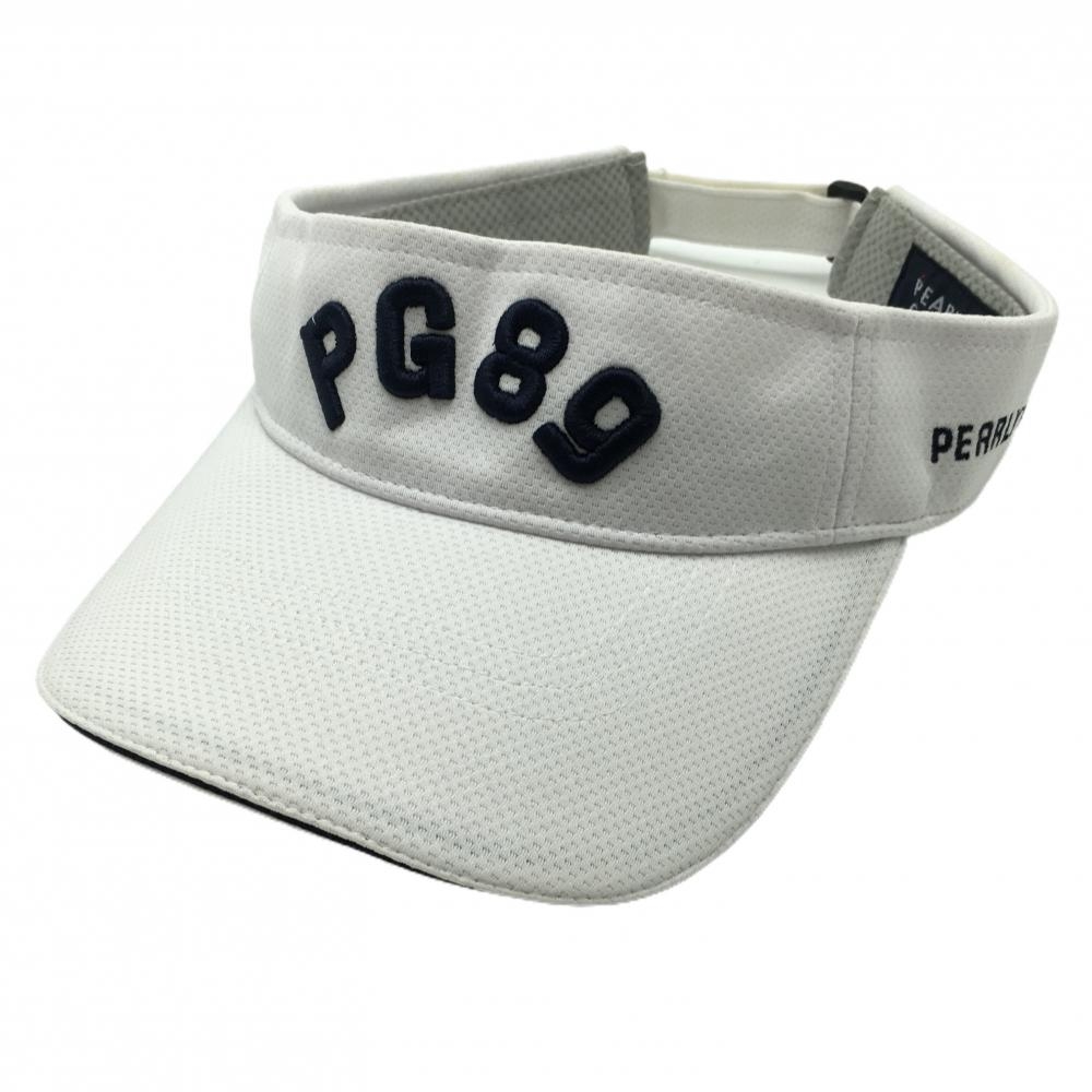 パーリーゲイツ サンバイザー 白×ネイビー 立体ロゴ刺しゅう  FR  ゴルフウェア PEARLY GATES