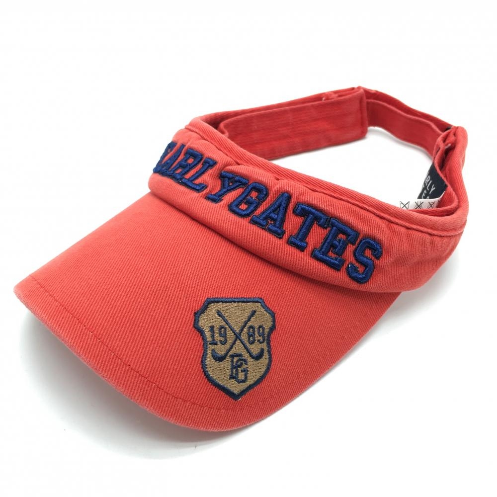 パーリーゲイツ サンバイザー レッド×ネイビー 立体ロゴ  FR  ゴルフウェア PEARLY GATES