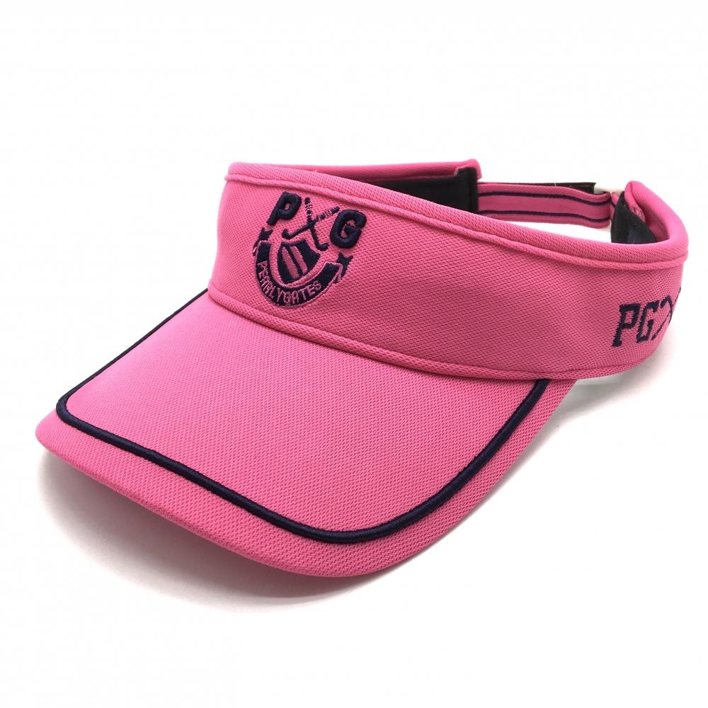 パーリーゲイツ サンバイザー ピンク×ネイビー つばライン FR  ゴルフウェア PEARLY GATES