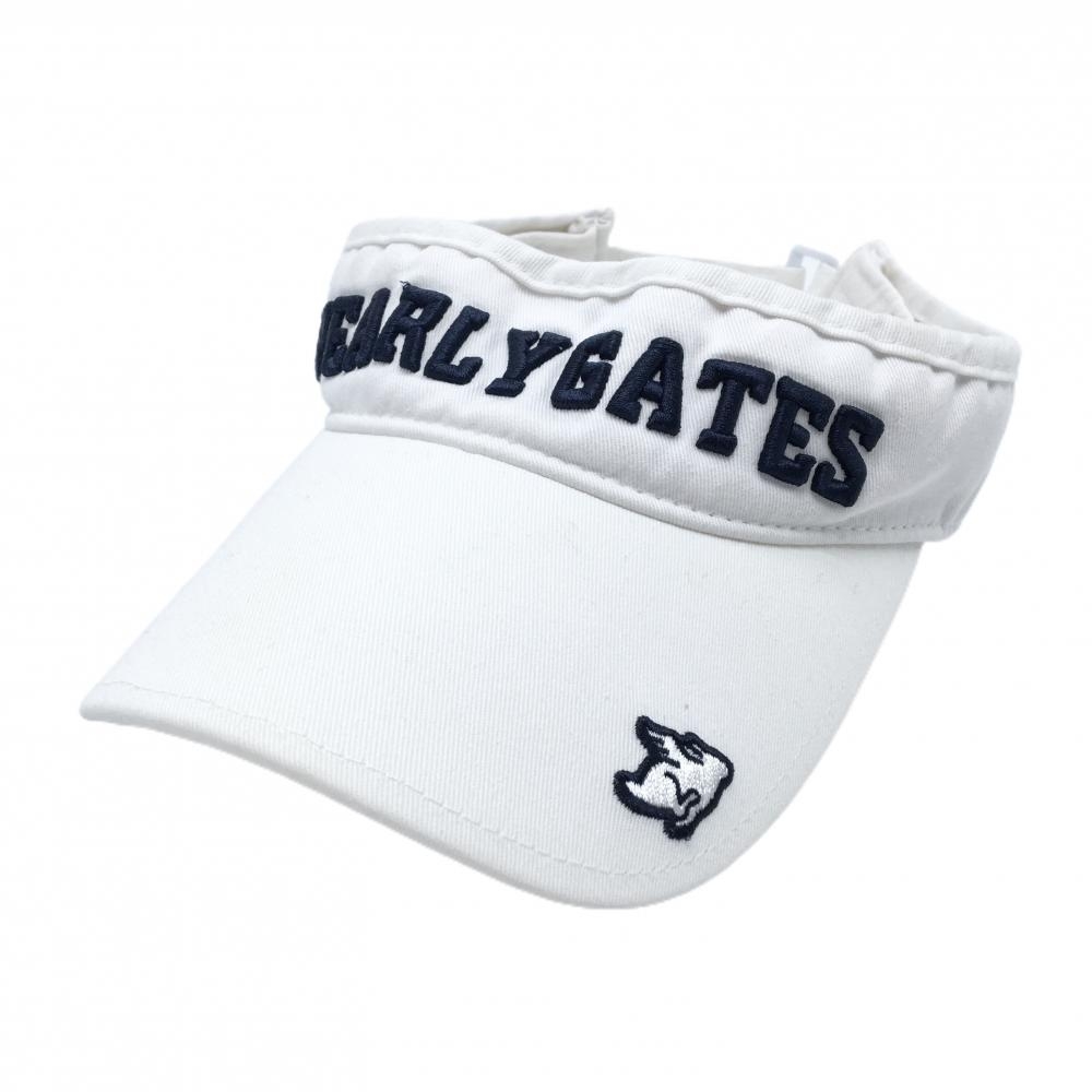 パーリーゲイツ サンバイザー 白×ネイビー フライングラビット FR   ゴルフウェア PEARLY GATES